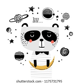 Vector illustration in scandinavian style. Suitable for textiles, postcards, posters, printing, decorating children's item.
