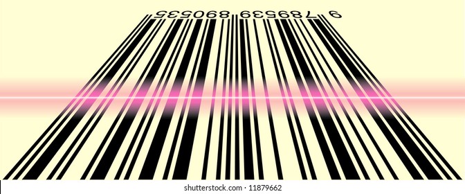 vector illustration of scanned bar code