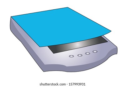 Vector illustration of scanner on white background 