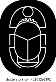 Vector illustration of a scarab beetle silhouette. Decorative drawing of a scarab beetle.