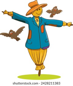 Vector illustration of a scarecrow 