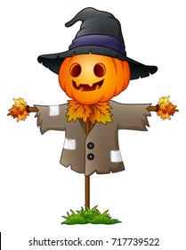 Vector Illustration Of Scarecrow Cartoon