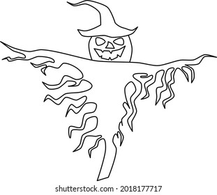 vector illustration of the scarecrow clipart for halloween