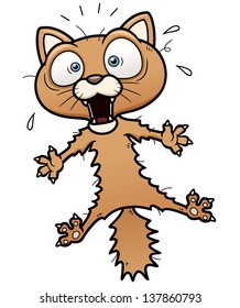 Vector Illustration Of Scared Cartoon Cat