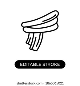Vector illustration scarf icon or logo black color with line design style