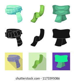 Vector illustration of scarf and shawl icon. Collection of scarf and accessory vector icon for stock.