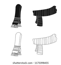 Vector illustration of scarf and shawl icon. Collection of scarf and accessory vector icon for stock.