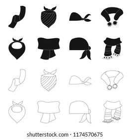 Vector illustration of scarf and shawl icon. Collection of scarf and accessory stock vector illustration.