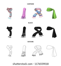 Vector illustration of scarf and shawl icon. Collection of scarf and accessory stock symbol for web.