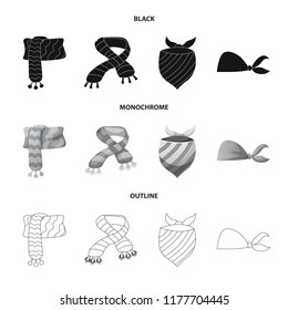 Vector illustration of scarf and shawl icon. Set of scarf and accessory vector icon for stock.