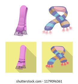 Vector illustration of scarf and shawl icon. Collection of scarf and accessory stock vector illustration.