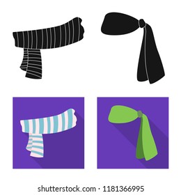 Vector illustration of scarf and shawl icon. Collection of scarf and accessory vector icon for stock.