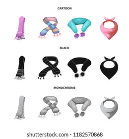 Vector illustration of scarf and shawl icon. Set of scarf and accessory vector icon for stock.