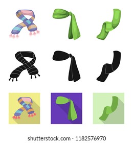 Vector illustration of scarf and shawl icon. Collection of scarf and accessory stock symbol for web.