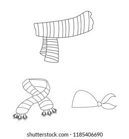 Vector illustration of scarf and shawl icon. Collection of scarf and accessory stock vector illustration.