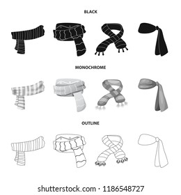 Vector illustration of scarf and shawl icon. Set of scarf and accessory vector icon for stock.