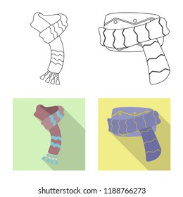 Vector illustration of scarf and shawl icon. Collection of scarf and accessory stock vector illustration.
