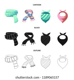 Vector illustration of scarf and shawl icon. Set of scarf and accessory stock symbol for web.
