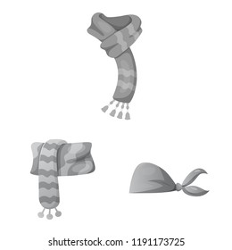 Vector illustration of scarf and shawl icon. Collection of scarf and accessory stock vector illustration.