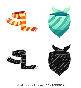 Vector illustration of scarf and shawl icon. Collection of scarf and accessory stock symbol for web.