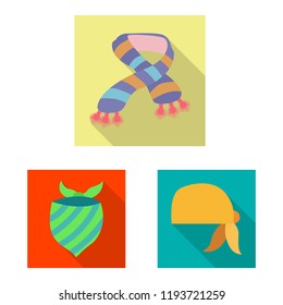 Vector illustration of scarf and shawl icon. Collection of scarf and accessory stock vector illustration.