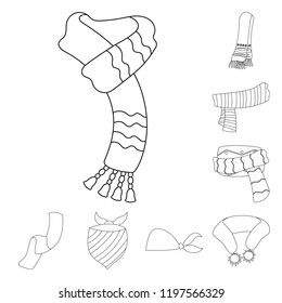 Vector illustration of scarf and shawl icon. Collection of scarf and accessory stock symbol for web.