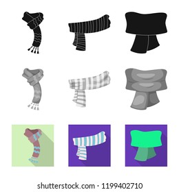 Vector illustration of scarf and shawl icon. Collection of scarf and accessory vector icon for stock.