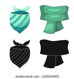 Vector illustration of scarf and shawl icon. Set of scarf and accessory vector icon for stock.