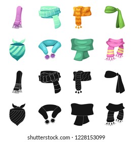 Vector illustration of scarf and shawl icon. Collection of scarf and accessory stock vector illustration.