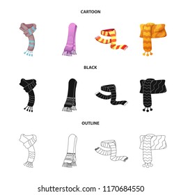 Vector illustration of scarf and shawl logo. Set of scarf and accessory vector icon for stock.