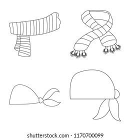 Vector illustration of scarf and shawl logo. Collection of scarf and accessory stock vector illustration.