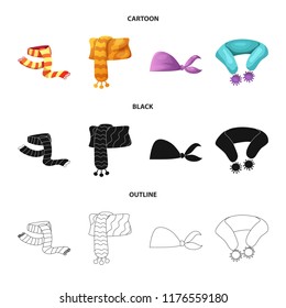 Vector illustration of scarf and shawl logo. Collection of scarf and accessory vector icon for stock.