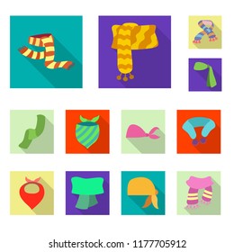 Vector illustration of scarf and shawl logo. Collection of scarf and accessory stock vector illustration.
