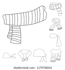 Vector illustration of scarf and shawl logo. Collection of scarf and accessory vector icon for stock.