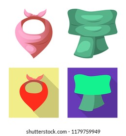 Vector illustration of scarf and shawl logo. Collection of scarf and accessory vector icon for stock.
