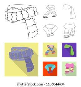 Vector illustration of scarf and shawl logo. Collection of scarf and accessory vector icon for stock.