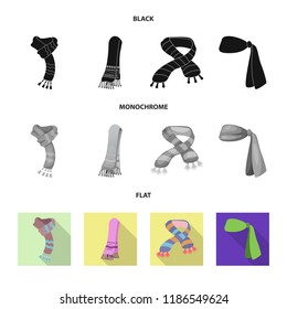Vector illustration of scarf and shawl logo. Set of scarf and accessory vector icon for stock.