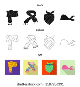 Vector illustration of scarf and shawl logo. Set of scarf and accessory vector icon for stock.