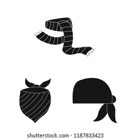 Vector illustration of scarf and shawl logo. Collection of scarf and accessory stock vector illustration.