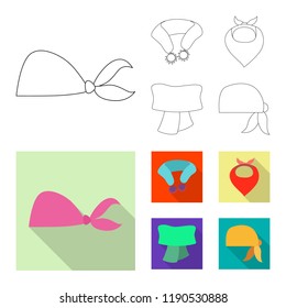Vector illustration of scarf and shawl logo. Collection of scarf and accessory vector icon for stock.