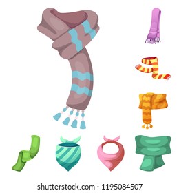 Vector illustration of scarf and shawl logo. Collection of scarf and accessory stock vector illustration.