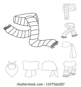 Vector illustration of scarf and shawl logo. Set of scarf and accessory vector icon for stock.