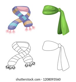 Vector illustration of scarf and shawl logo. Set of scarf and accessory vector icon for stock.