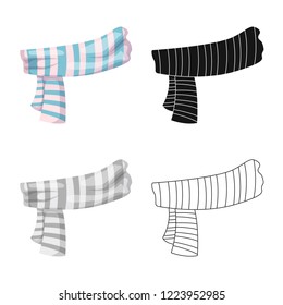 Vector illustration of scarf and shawl logo. Collection of scarf and accessory vector icon for stock.