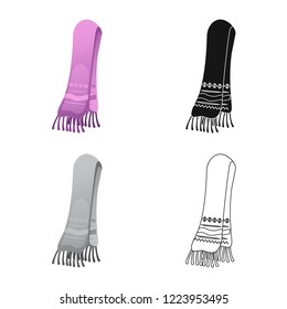 Vector illustration of scarf and shawl logo. Set of scarf and accessory stock symbol for web.