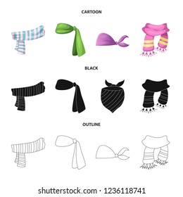 Vector illustration of scarf and shawl logo. Set of scarf and accessory stock symbol for web.