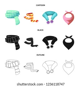 Vector illustration of scarf and shawl logo. Collection of scarf and accessory stock vector illustration.