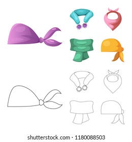 Vector illustration of scarf and shawl sign. Collection of scarf and accessory stock vector illustration.