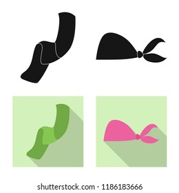 Vector illustration of scarf and shawl sign. Collection of scarf and accessory stock vector illustration.