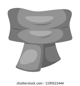 Vector illustration of scarf and shawl sign. Collection of scarf and accessory stock symbol for web.